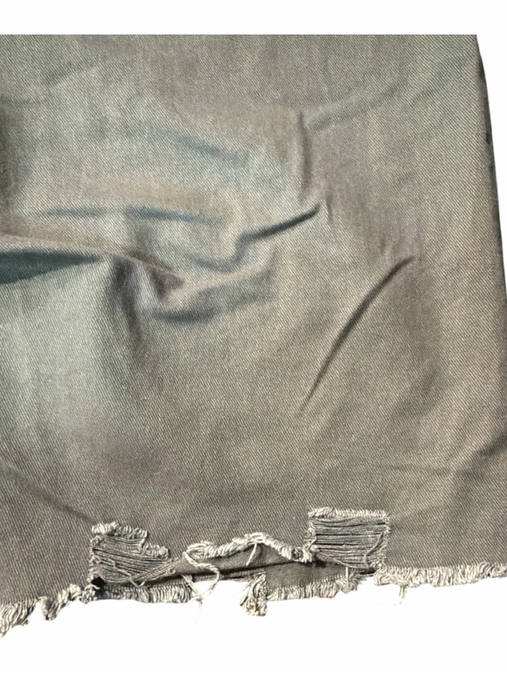 Olive Green Distressed Cutoff Shorts Men’s 38 100% Cotton Raw Hem - Picture 8 of 10